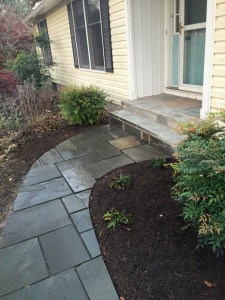 Custom Cut Curvy Bluestone Walkway