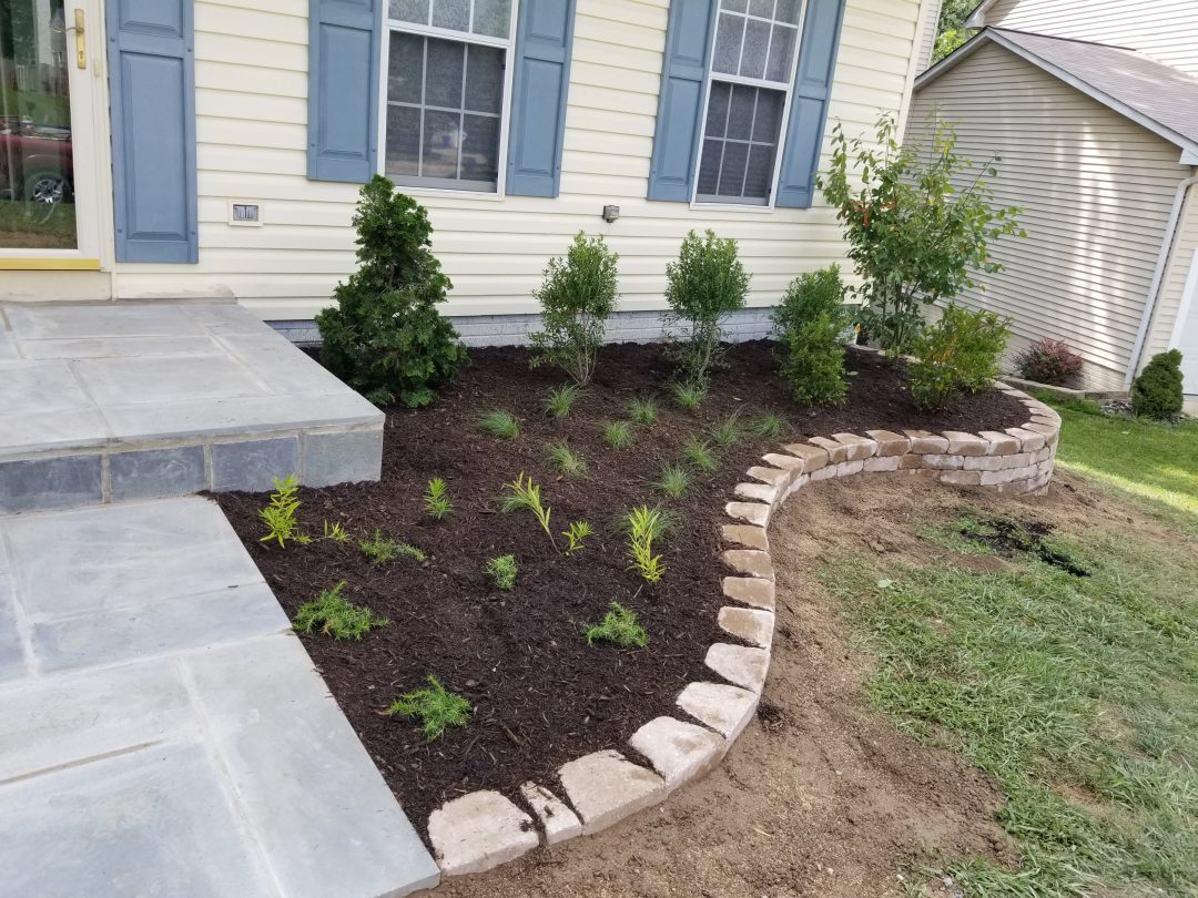 Bluestone Stoop And Retaining Wall - Landscape Design, Installation 